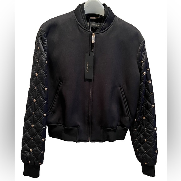 Versace Jackets & Coats Nwt Versace Womens Medusa Studded Black